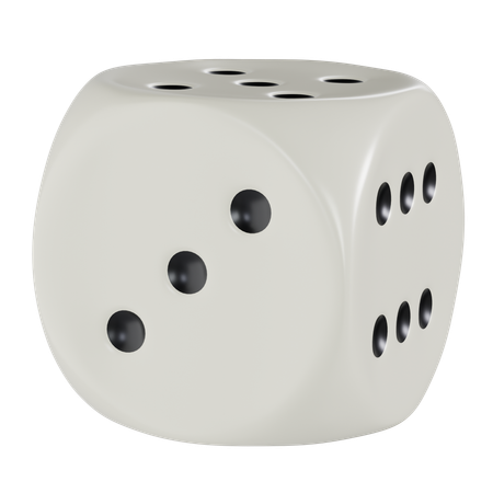 Dé cube blanc arrondi trois  3D Icon