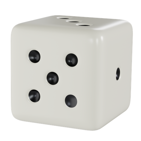 Dés cube blanc cinq  3D Icon