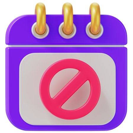 Desativar calendário  3D Icon