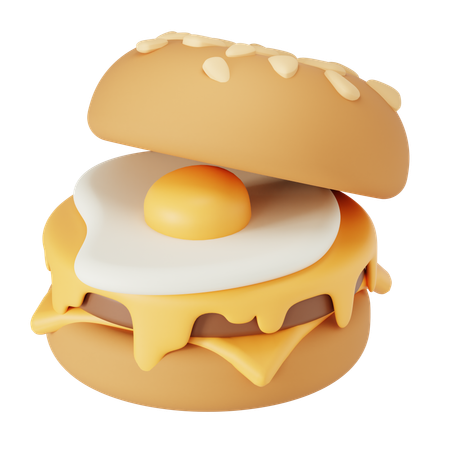 Hamburguesa de desayuno  3D Icon