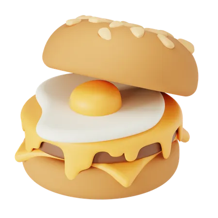 Hamburguesa de desayuno  3D Icon