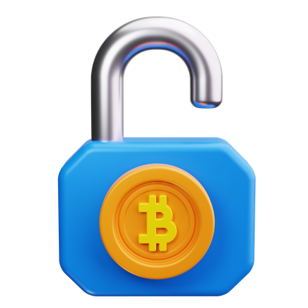 Desbloquear bitcoin  3D Icon