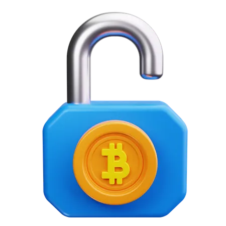 Desbloquear bitcoin  3D Icon