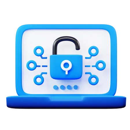 Tema Azul De Seguranca Cibernetica 3D Icon