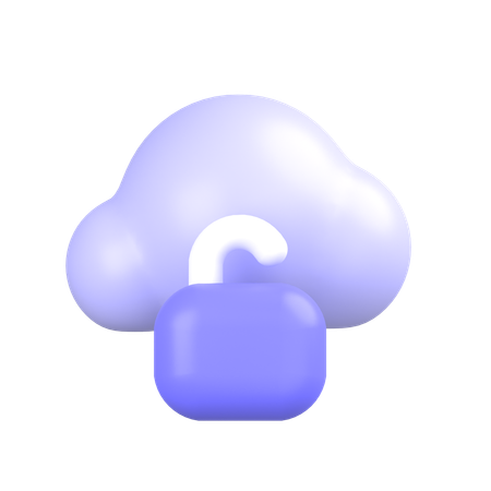 Desbloquear nube  3D Icon