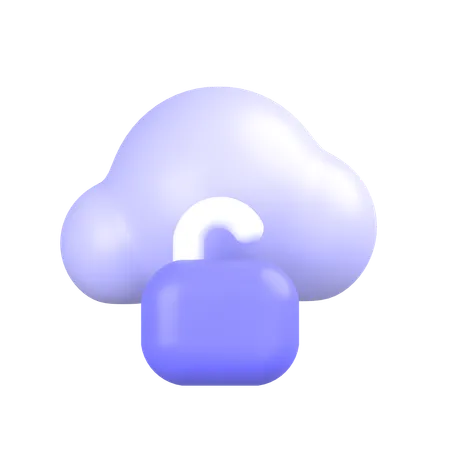 Desbloquear nube  3D Icon