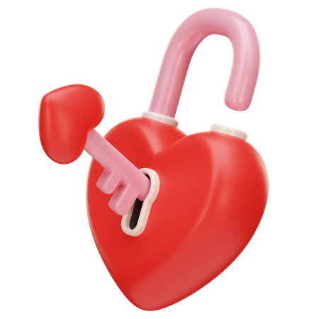 Desbloqueio de coração  3D Icon