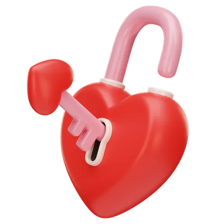 Desbloqueio de coração  3D Icon