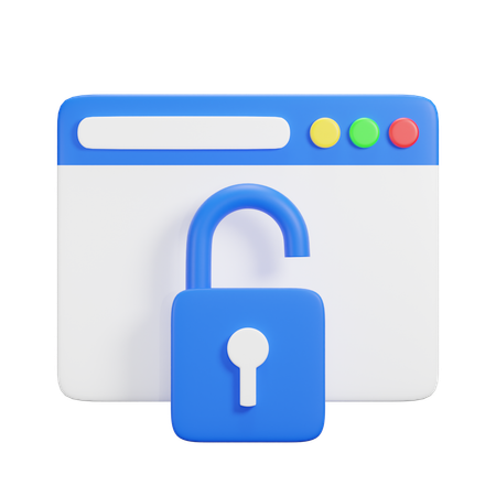 Desbloqueo del sitio web  3D Icon