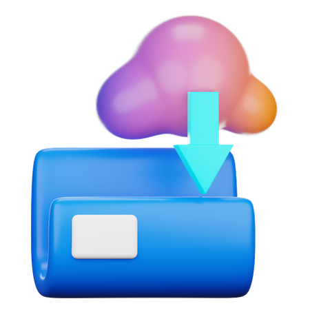 Descargar carpeta en la nube  3D Icon