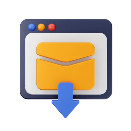 Descarga de correo  3D Icon