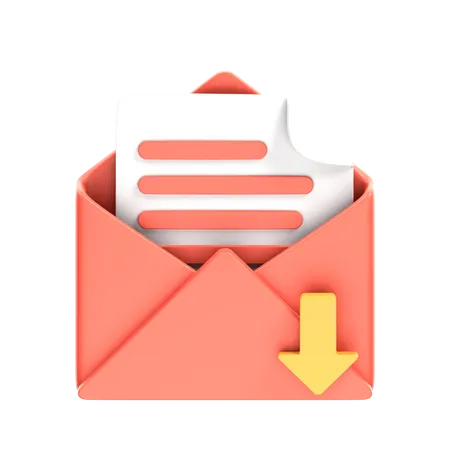 Descarga de correo electrónico  3D Icon