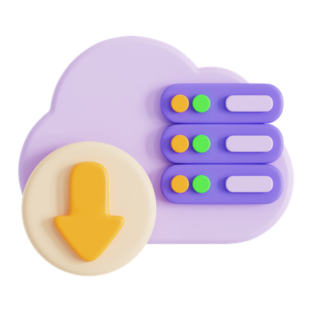Descarga de datos en la nube  3D Icon