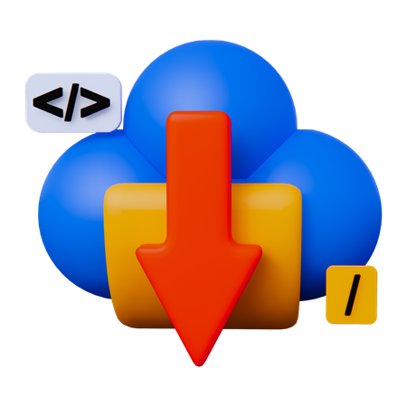 Descarga del servidor en la nube  3D Icon