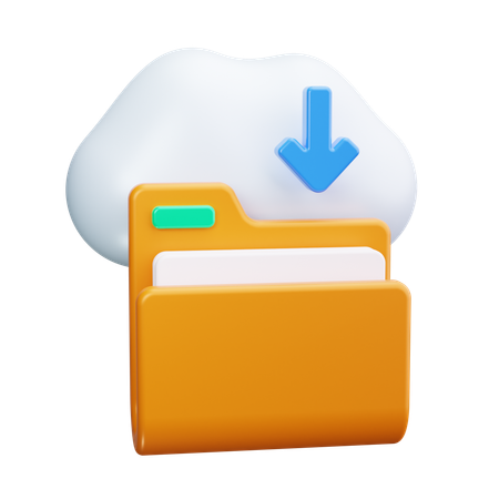 Descarga en la nube  3D Icon