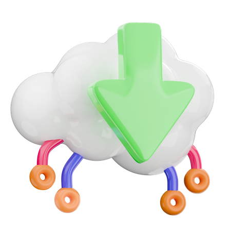 Descarga en la nube  3D Icon