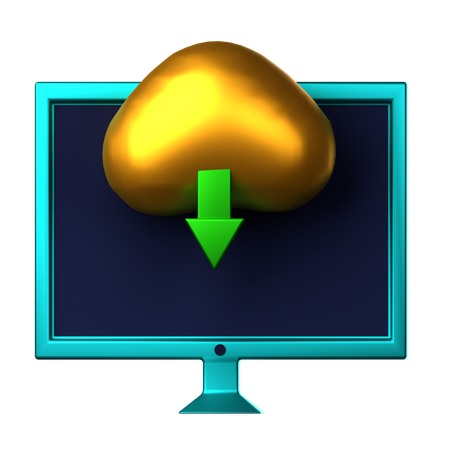 Descarga en la nube  3D Icon