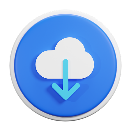 Descarga en la nube  3D Icon