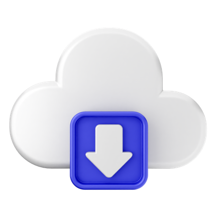 Descarga en la nube  3D Icon