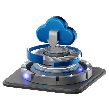 Descarga en la nube  3D Icon