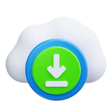 Descarga en la nube  3D Icon