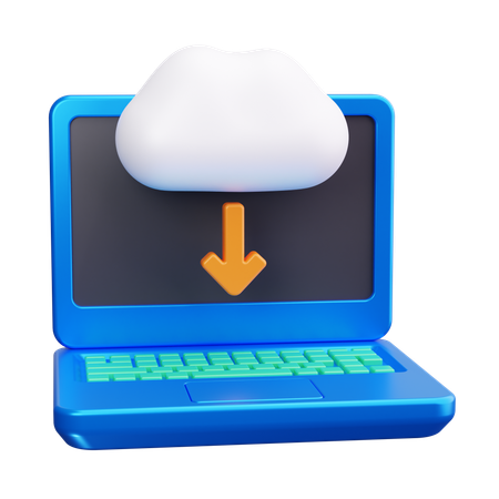 Descarga en la nube  3D Icon
