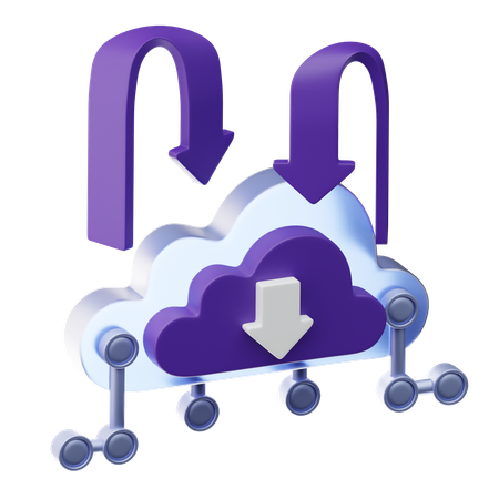 Descarga en la nube  3D Icon