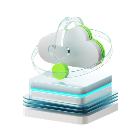 Descarga en la nube  3D Icon