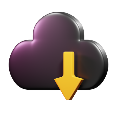 Descarga en la nube  3D Icon