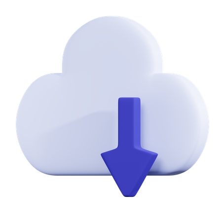 Descarga en la nube  3D Icon