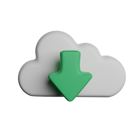 Descarga en la nube  3D Icon