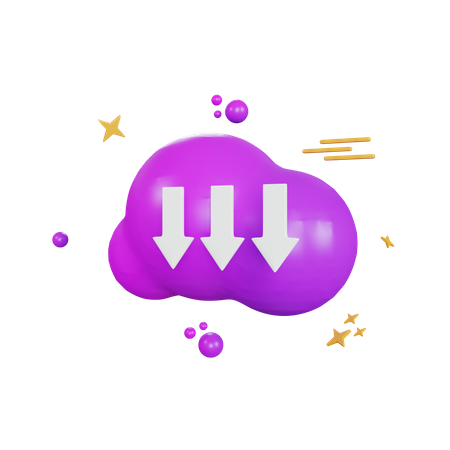 Descarga en la nube  3D Icon