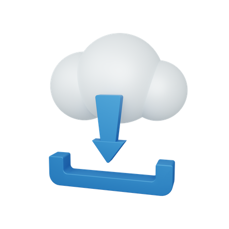 Descarga en la nube  3D Icon