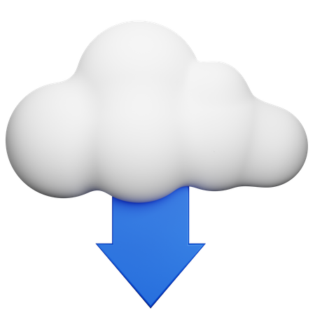 Descarga en la nube  3D Icon