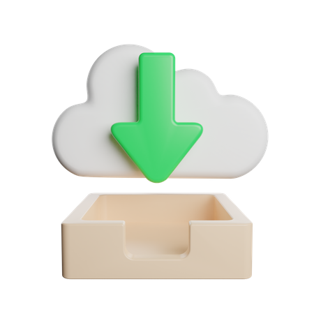 Descarga en la nube  3D Icon