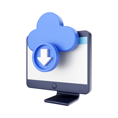 Descarga en la nube  3D Icon