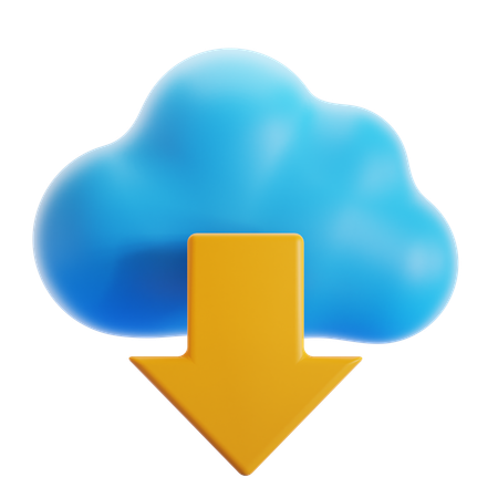 Descarga en la nube  3D Icon