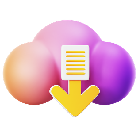 Descarga en la nube  3D Icon