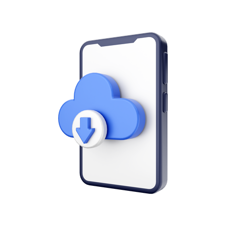 Descarga en la nube  3D Icon
