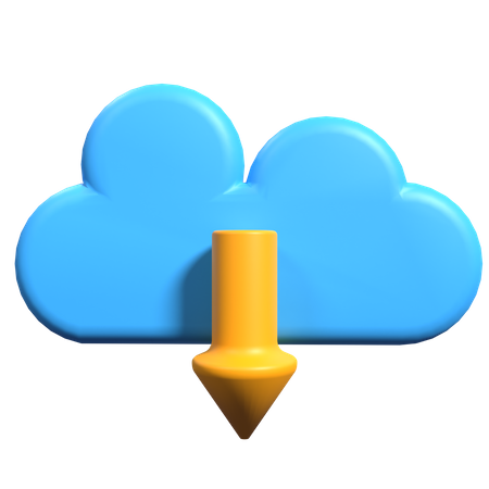Descarga en la nube  3D Icon