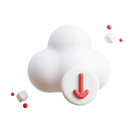Descarga en la nube  3D Icon