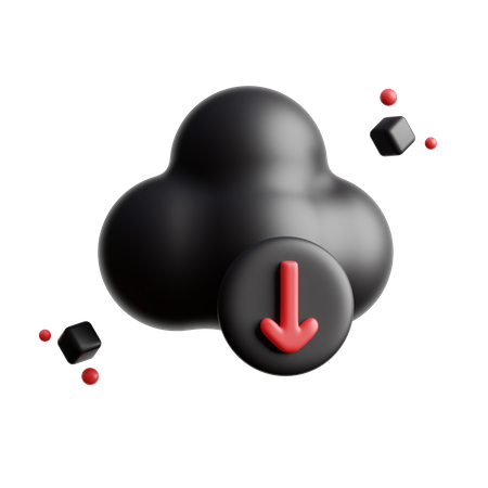 Descarga en la nube  3D Icon