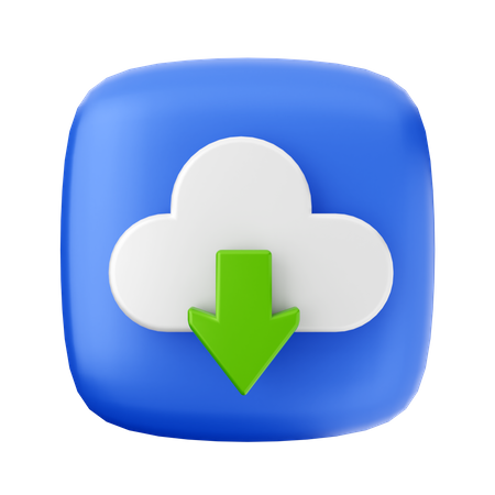 Descarga en la nube  3D Icon