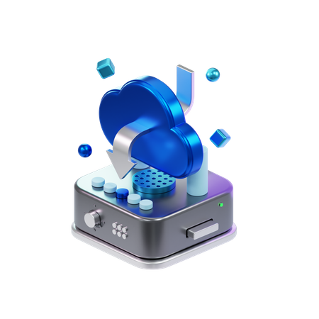 Descarga en la nube  3D Icon