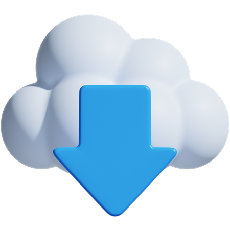 Descarga en la nube  3D Icon