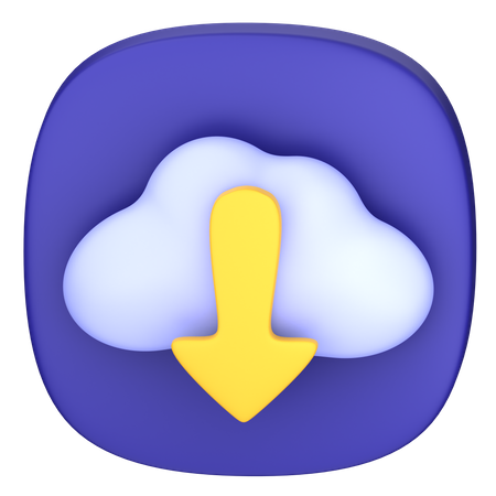 Descarga en la nube  3D Icon