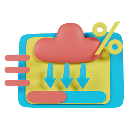 Descarga en la nube  3D Icon
