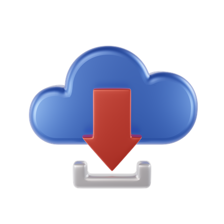 Descarga en la nube  3D Icon