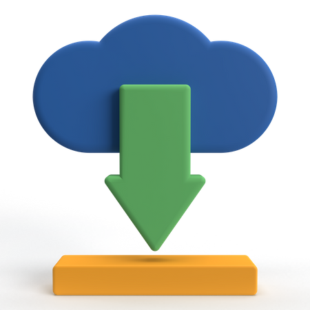 Descarga en la nube  3D Icon