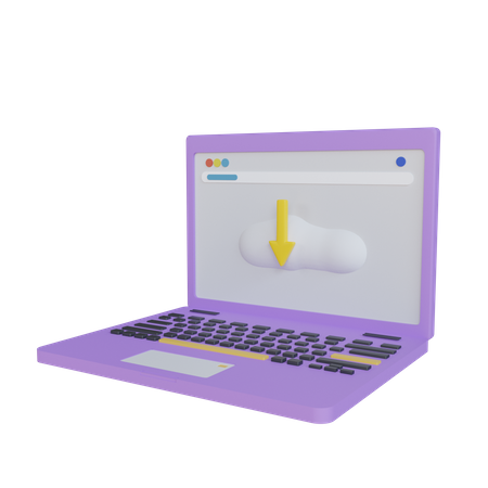Descarga en la nube  3D Icon
